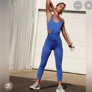 FP Movement by Free People Electric Blue Cutout Active Jumpsuit